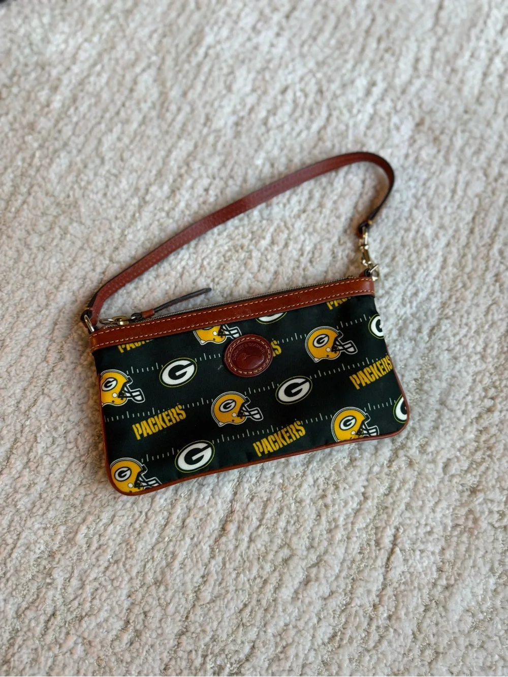 Dooney & Bourke Green and Yellow Packers Wristlet